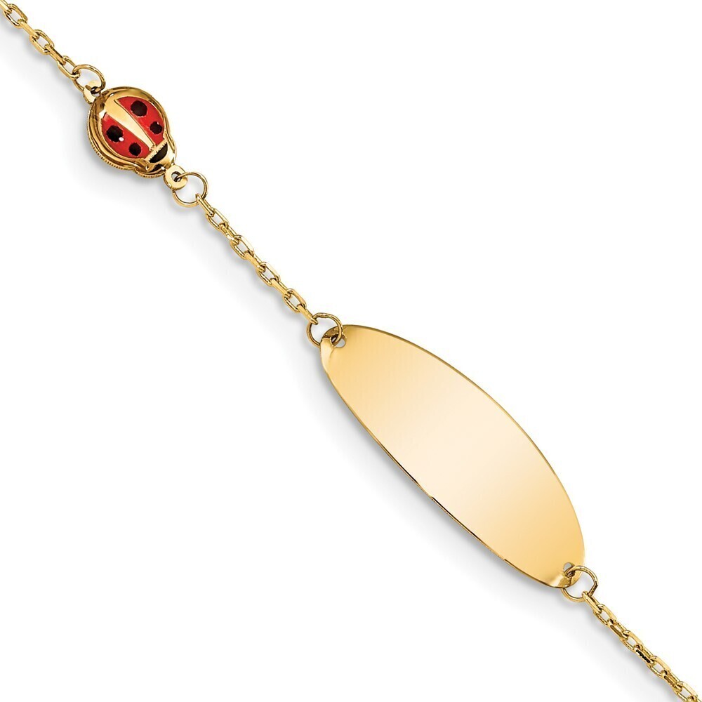 Kazi Luxury 14K Children's Enamel Ladybug w/.5in ext. ID Bracelet
